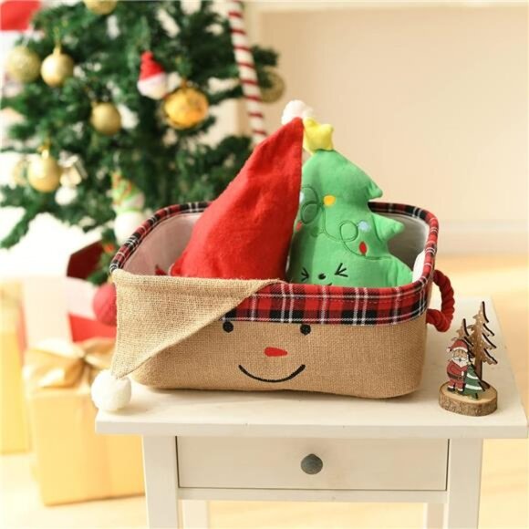 Christmas Baskets Empty Collapsible Christmas Storage Bins for Kids, Christmas - Picture 5 of 7